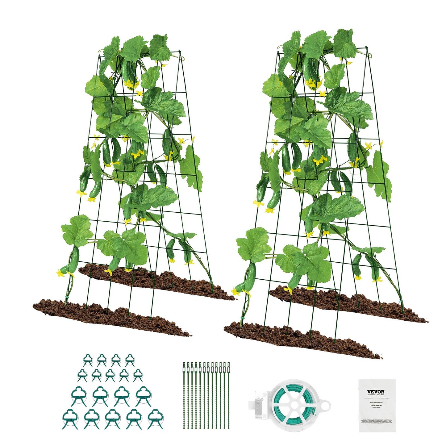 A-Frame Cucumber Trellis 39" x 32" Collapsible Metal Garden Trellis