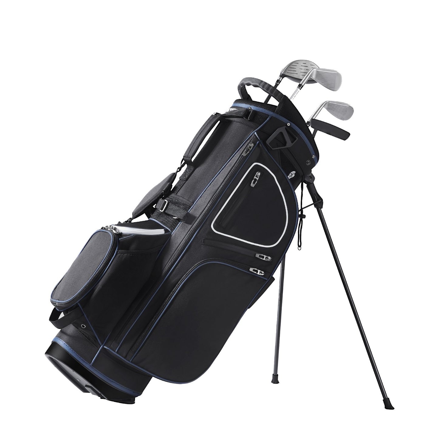 35” golfvagnsväska med 14-vägs avdelare topp 11 fickor svart vit