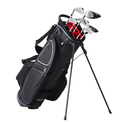 35” golfvagnsväska med 14-vägs avdelare topp 11 fickor svart vit