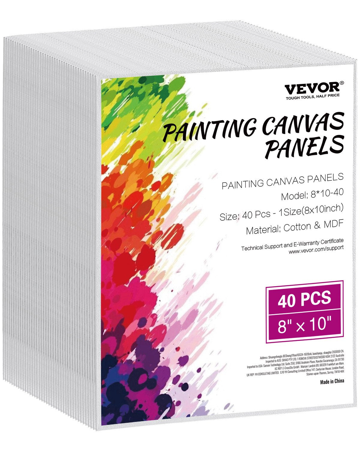 Canvas Boards for Painting 40-Pack 8 x 10 Inch Blank Canvases for Painting