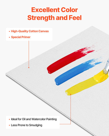 Canvas Boards for Painting 24-Pack 9 x 12 Inch Blank Canvases for Painting