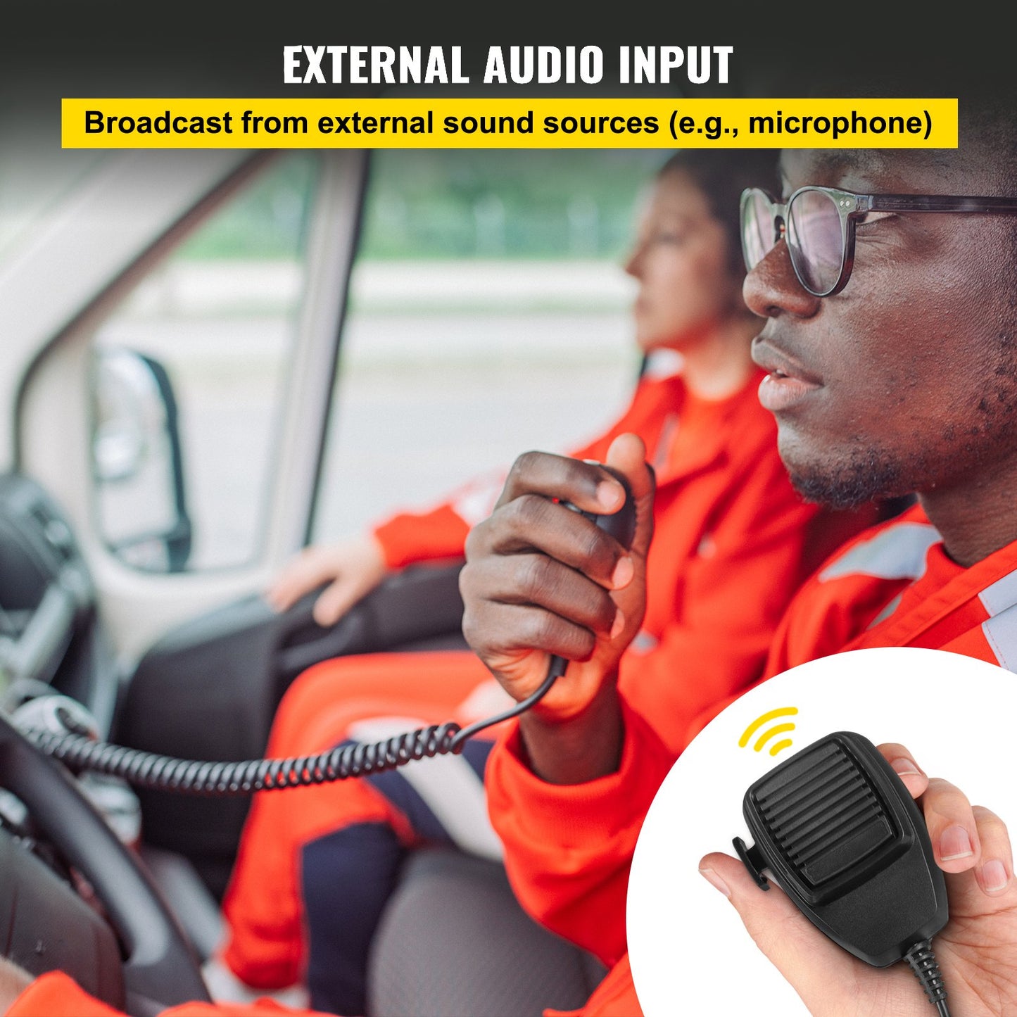 200W Bilvarningslarm Fordon 7 Ljud Högt varningslarmsats MIC-system Nödbrandsiren PA-högtalare