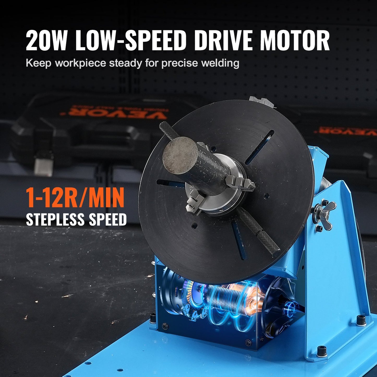 10KG Rotary Welding Positioner 0-90° Positioning Turntable 1-12RPM