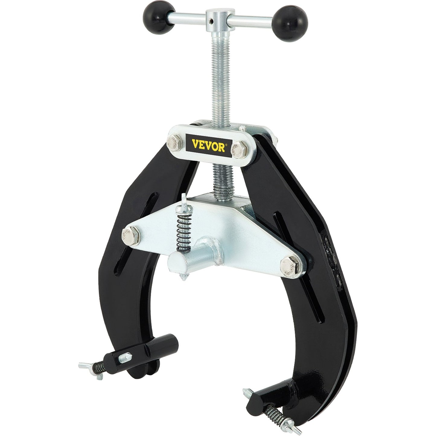 Ultra Clamp, 2 to 6 in diameter, high-strength pipe clamp with quick-acting screws, steel pipe adjustment tool with lightweight design, black