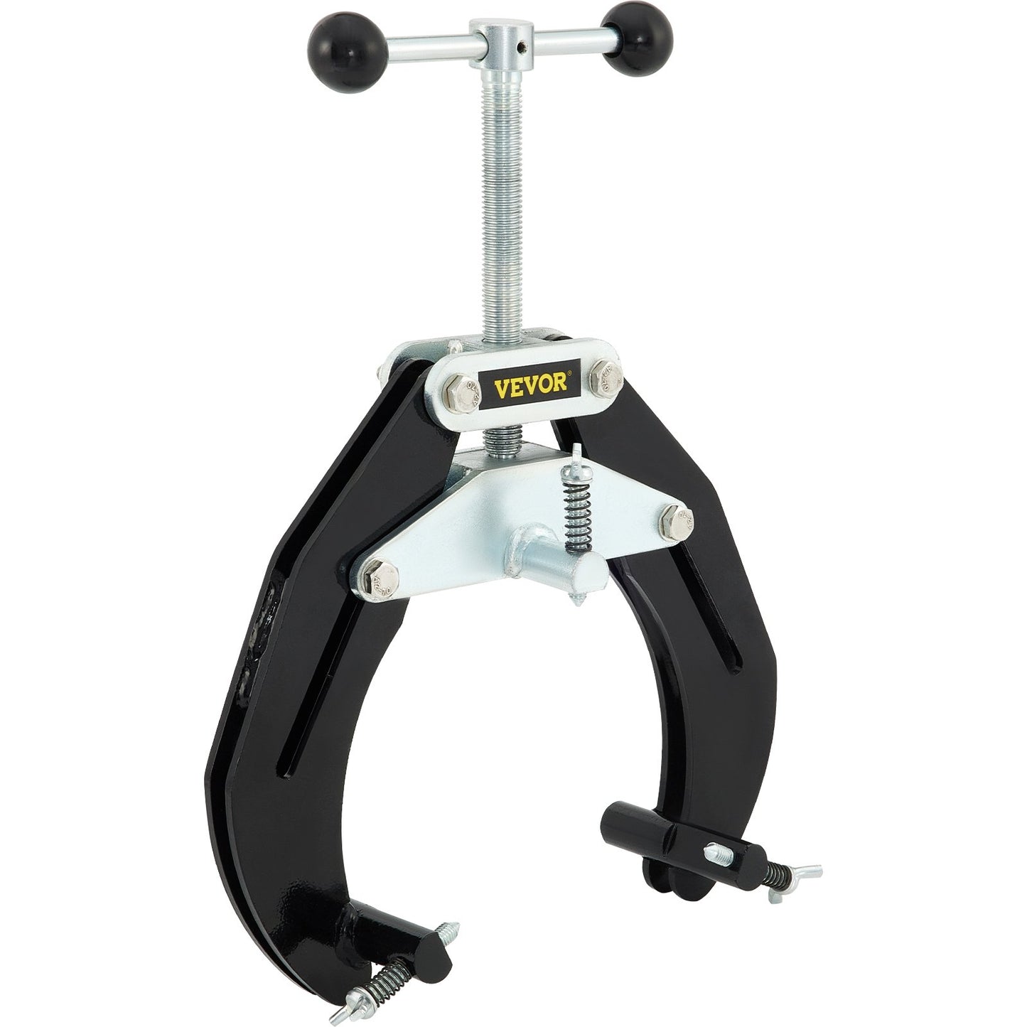 Ultra Clamp, 2 to 6 in diameter, high-strength pipe clamp with quick-acting screws, steel pipe adjustment tool with lightweight design, black