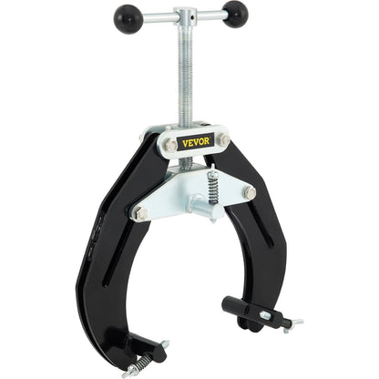 Ultra Clamp, 2 to 6 in diameter, high-strength pipe clamp with quick-acting screws, steel pipe adjustment tool with lightweight design, black