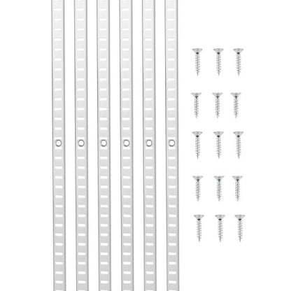 hyllskena 72,3 tum, 20-pack justerbara väggmonterade hyllor i stål, pilaster |  EU