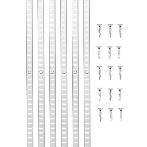 hyllskena 91 cm, 8-pack justerbara väggmonterade hyllor i stål, pilaster |  EU