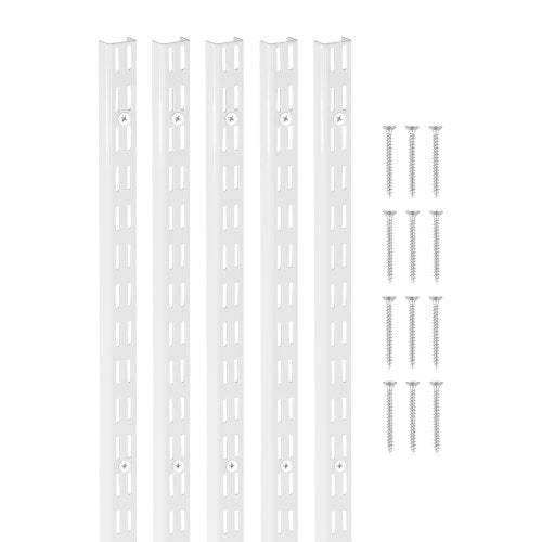 hyllskena 60 tum 5-pack justerbar stålväggmonterad hylla pilaster