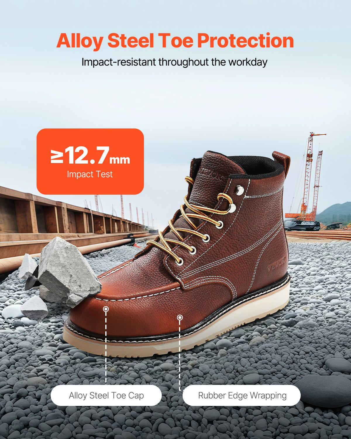 Steel Toe Work Boots UK storlek 11 Vattentät Moc Toe för män Halksäker