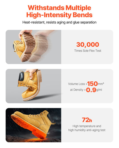 Steel Toe Work Boots UK Storlek 7.5 Vattentät för män Halkbeständig