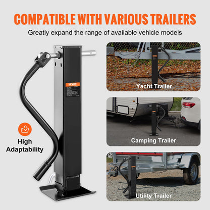 Trailer Jack, Trailer Tongue Jack Svetsning på 12000 lb Viktkapacitet, Trailer Jack Stativ med handtag för att lyfta RV Trailer, Häst Trailer, Utility Trailer, Yacht Trailer