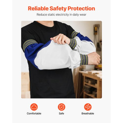 Flame retardant welding sleeves Heavy duty sleeves in sheepskin and front cotton