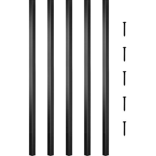 Däcksräcke, 101-pack metalldäcksspindlar, 26"x0,75" trappbaluster med skruvar, däcksräcke i aluminiumlegering för trä och kompositdäck, fyrkantigt baluster för utomhustrappdäcksveranda