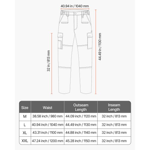 FR Pants for Men Flame Retardant Cargo Pants Multi Pockets L Size Khaki