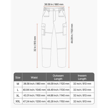 FR Pants for Men Flame Retardant Cargo Pants Multi Pockets M Size Khaki
