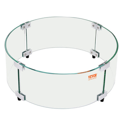 Fire Pit Wind Guard, 740 x 214 mm runt flamskydd av glas, 6 mm tjockt brandbordstillbehör, flamskydd av klart härdat glas för propan, gas, utomhus, uteplats, bakgård
