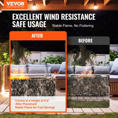 vindskydd i glas för rektangulärt eldstadsbord 798 x 317 x 165 mm, 8 mm tjock och robust härdat glaspanel med hörnfäste i hård aluminium och gummifötter, lätt att montera |  EU