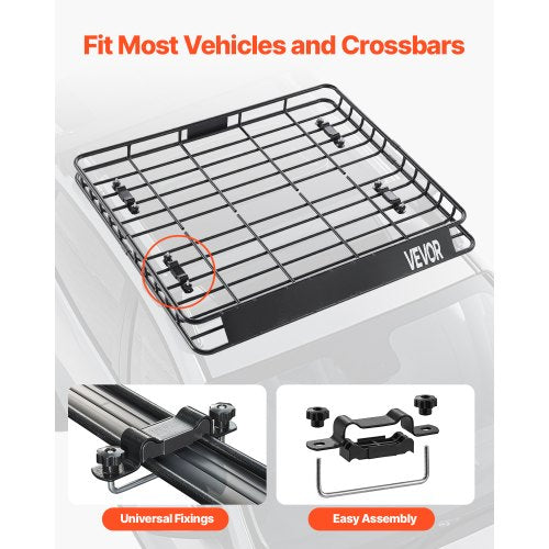 Roof Rack Cargo Carrier Basket 43 x 50 x 4.1 inch Car Roof Luggage Carrier | EU