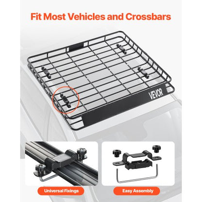 Roof Rack Cargo Carrier Basket 43 x 50 x 4.1 inch Car Roof Luggage Carrier | EU