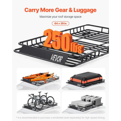 Takräcke Lasthållarkorg 64 x 39 x 4,1 tum Bilens sufflett Bagagehållare |  EU