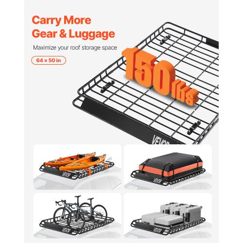 Takräcke Lasthållarkorg 64 x 50 x 4,1 tum Bilens sufflett Bagagehållarnät |  EU