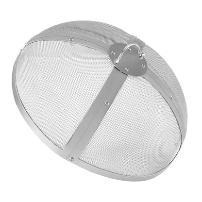 Fire Pit Spark Screen Round 20", förstärkt metallskydd i kraftigt stål, lock för utomhuseldstad, lättöppnande toppskärmslock runt med ringhandtag för utomhusterrass med eldstäder bakgård