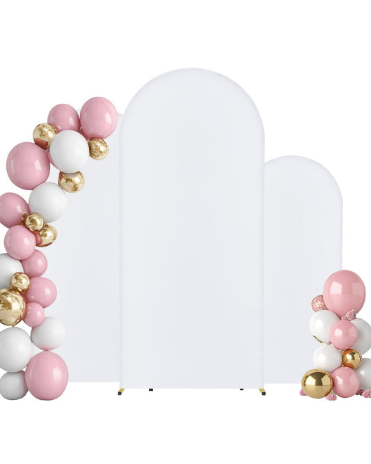 Metal Arch Backdrop Stand Set of 3 Stands with Premium Gauze for Wedding