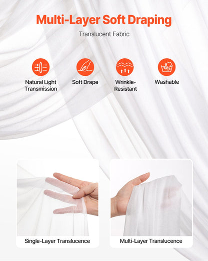 Artificial Wedding Arch Flowers Kit White With 2pcs Flowers 1pcs Drapes