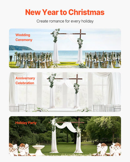 Artificial Wedding Arch Flowers Kit White With 2pcs Flowers 1pcs Drapes