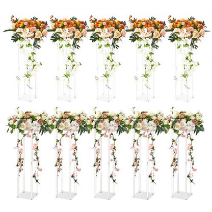10 STK 23,6 tum/60 cm högt bröllopsblomsterställ, med akryllaminat, akrylvaspelare geometriskt mittpunktsställ, blommig displayställ för evenemangsmottagning på T-stage, festdekoration hem |  EU