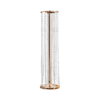 2PCS 35.43 inch/90 cm Tall Crystal Wedding Flower Stand, Luxury Centerpieces Flower Vases Crystal Gold Vase Metal, Perfect for T-Stage Wedding Party Ceremony Dinner Event Hotel Home Decor