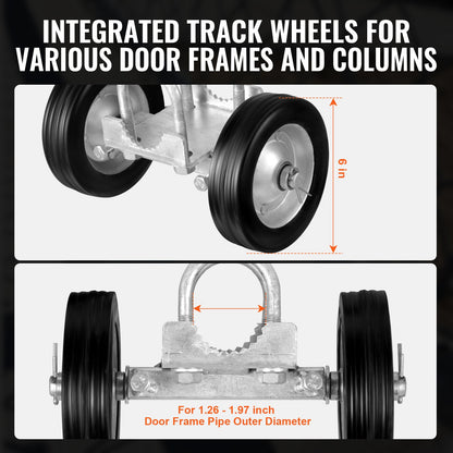 Sliding Gate Kit 6” Adjustable Heavy Duty Rolling Hardware 600 lbs load