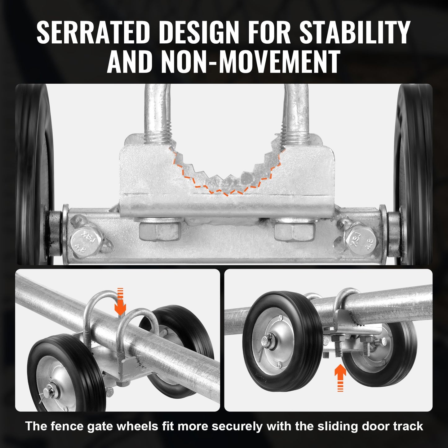 Sliding Gate Kit 6” Adjustable Heavy Duty Rolling Hardware 600 lbs load