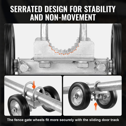 Sliding Gate Kit 6” Adjustable Heavy Duty Rolling Hardware 600 lbs load