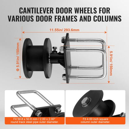 Sliding Gate Kit with H-shaped track 4 track wheels for Cantilever | EU