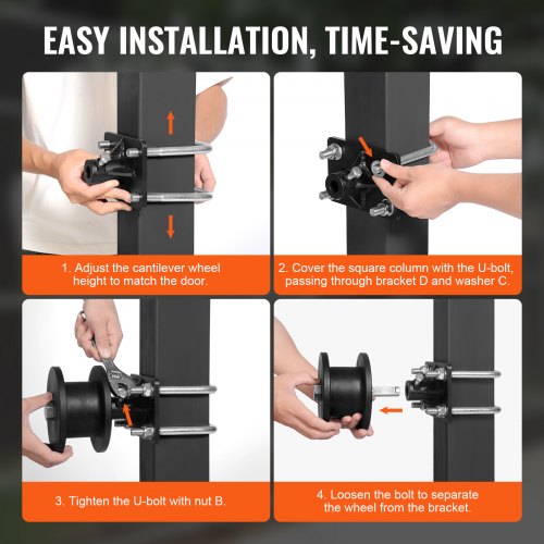 Sliding Gate Kit with H-shaped track 4 track wheels for Cantilever | EU