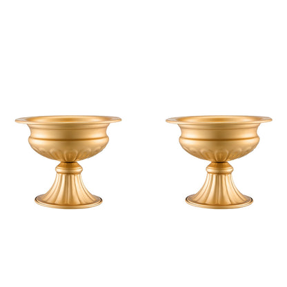 10 STK 16cm/6.3” Bröllopsblommorvas Metall Guld Blomstativ för bord