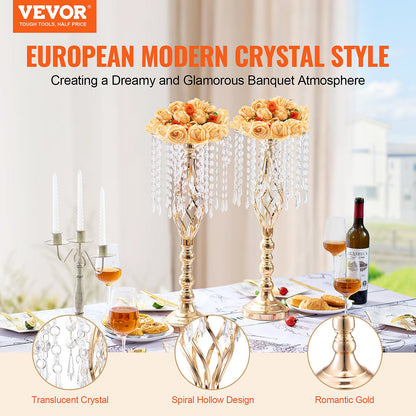 10 STÜCKE 55 cm/21,65 ”Hoch Kristall Hochzeit Blume Stehen Vase für Party Dekoration