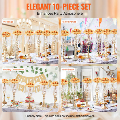 10 STÜCKE 55 cm/21,65 ”Hoch Kristall Hochzeit Blume Stehen Vase für Party Dekoration