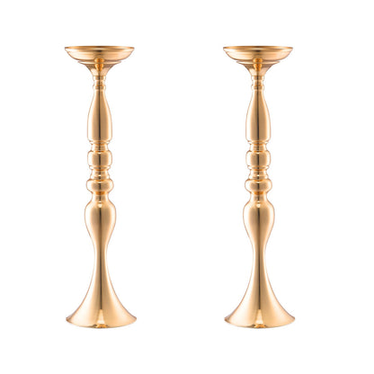 24 STK 50cm/19,7” Bröllopsblommavas Metall Guld Blomsterställ för bord