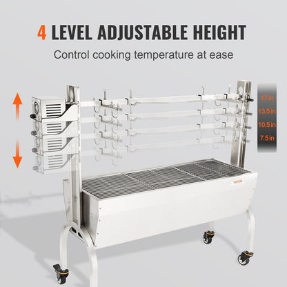 Roaster Spit Rotisserie BBQ Grill Whole Pig Lamb Chicken Roast 50W 90LBS