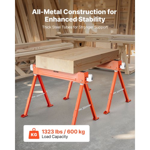 Såghästar 2-pack Arbetsbänk Kraftig 1323 lbs Kapacitet för Träbearbetning |  EU