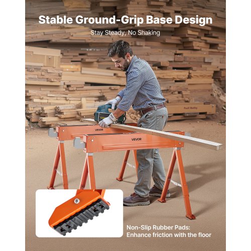 Såghästar 2-pack Arbetsbänk Kraftig 1323 lbs Kapacitet för Träbearbetning |  EU