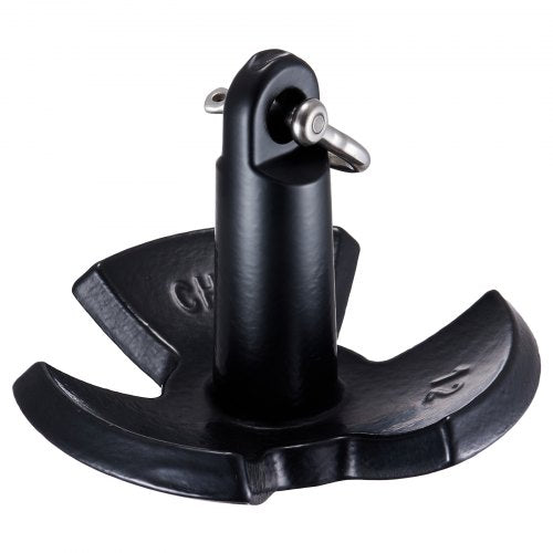 Flussanker 12 LBS Bootsanker Gusseisen Schwarz Vinylbeschichtet mit Halterung | EU