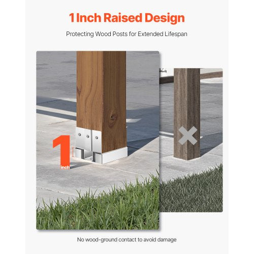 1-pack 4x4 stolpankare för betong, innerstorlek 3,53x3,56 tum