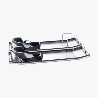 Betong Knee Boards Slider Knee Boards 28” x 8” Kneeler Board Rostfritt stål Kneedboards Betong Sliders Par rörliga skjutreglage med betong knäskydd & bräde band för betongfinish