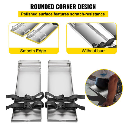Betong Knäbrädor 30'' x 8'' Slider Knee Boards, Kneeler Board Rostfritt stål Kneeboards, Betongreglage Par rörliga skjutreglage, med betongbrädesband för cement och betongfinishi