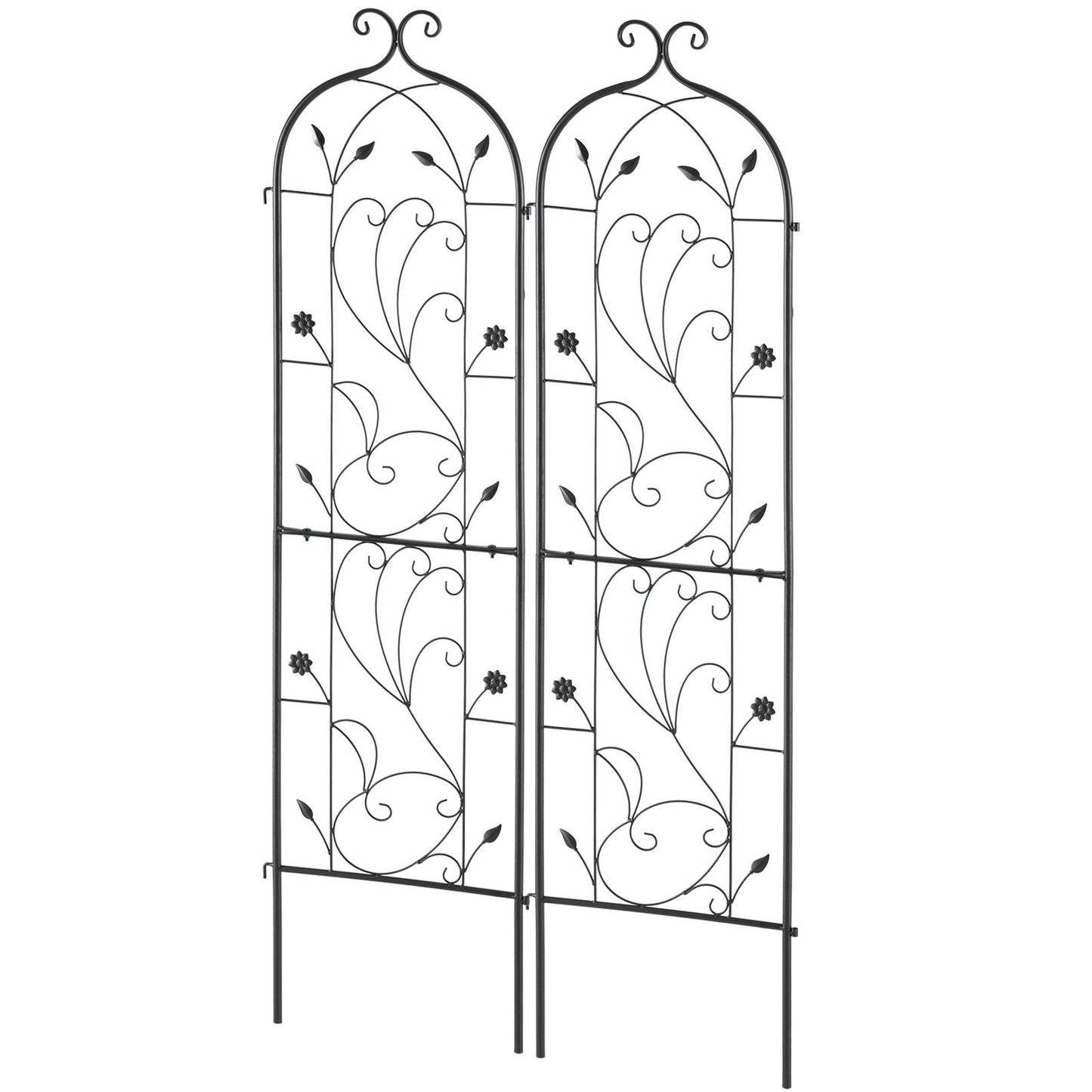 2-pack metal garden trellis for climbing plant support 60x15 in rustproof