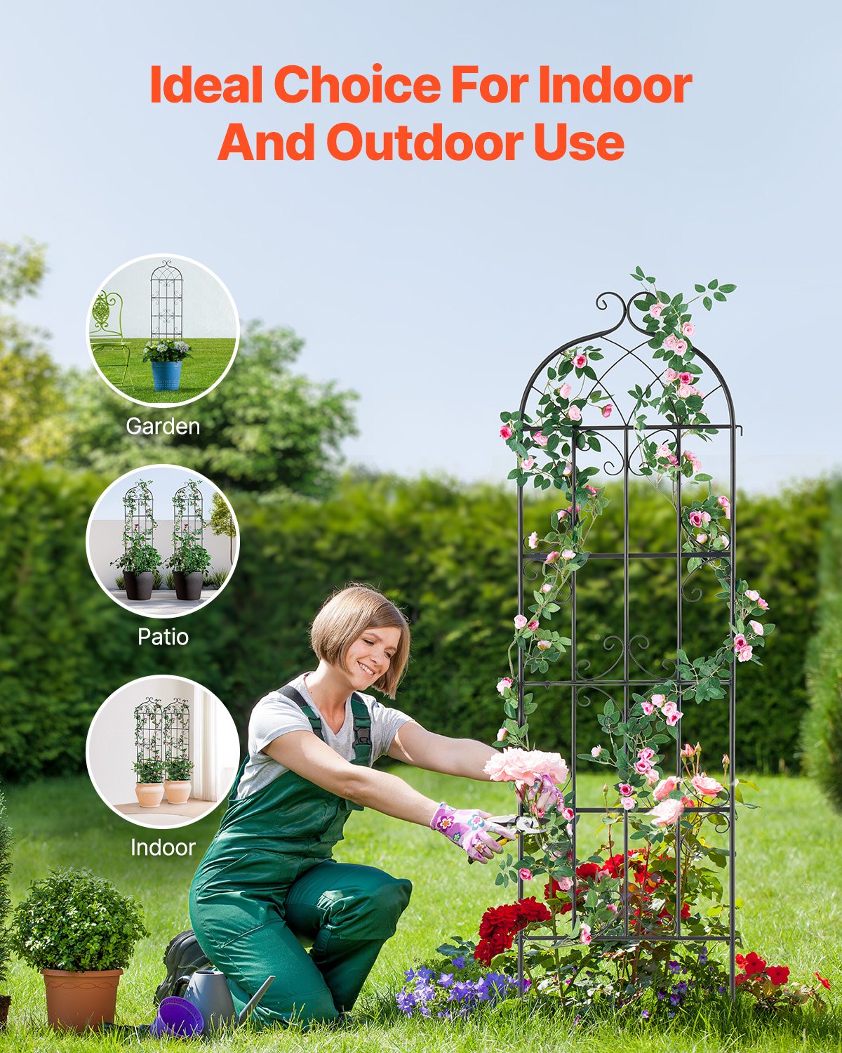 2-pack metal garden trellis for climbing plant support 71x20 in rustproof